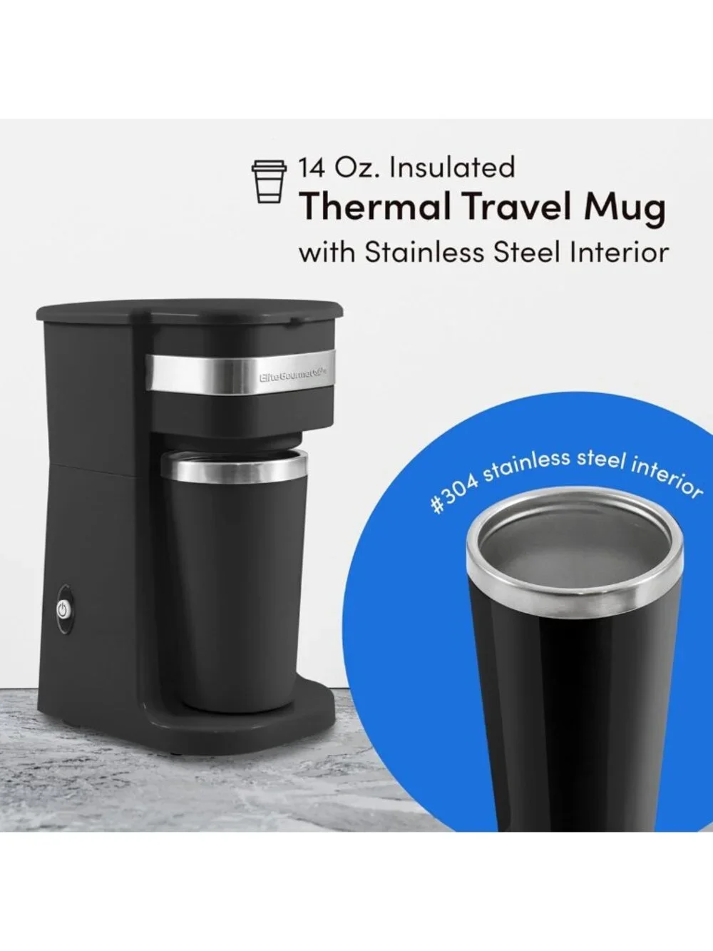 Compact Single-Serve Coffee Maker - Personal Brew Machine, Fast & Easy, Black